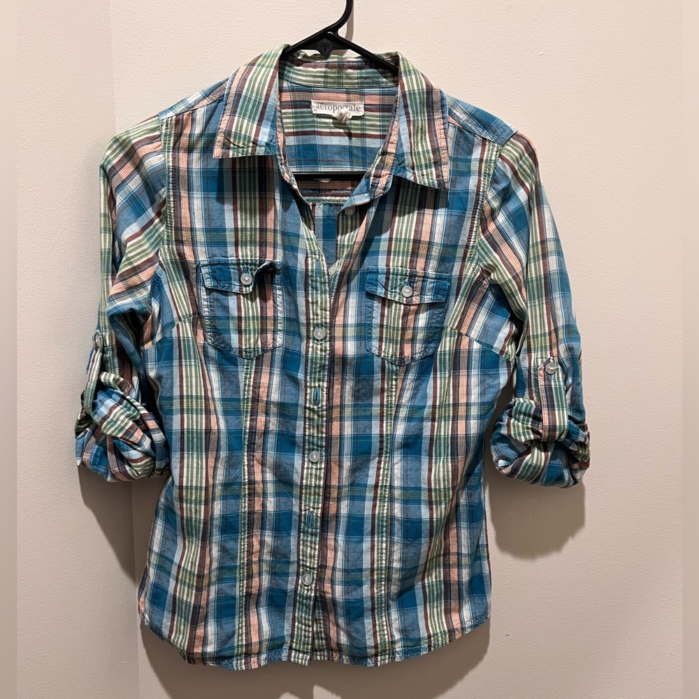 Aeropostale | Girls’ Plaid button down shirt M